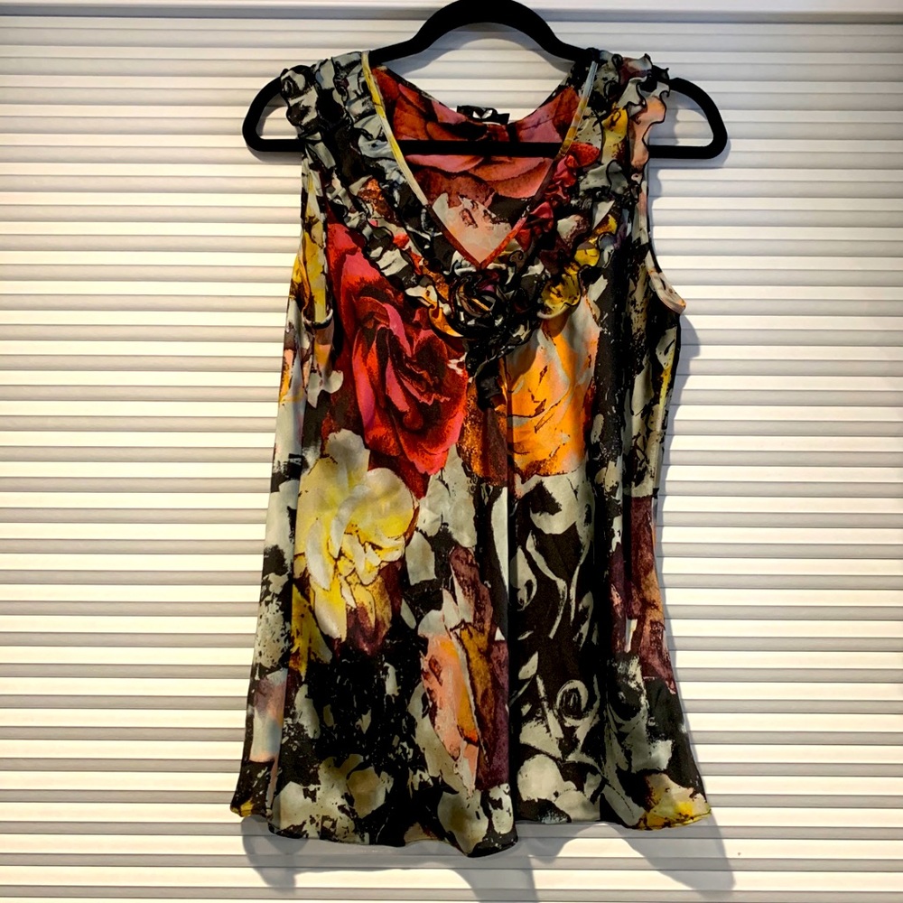 Ruffled neck line blouse